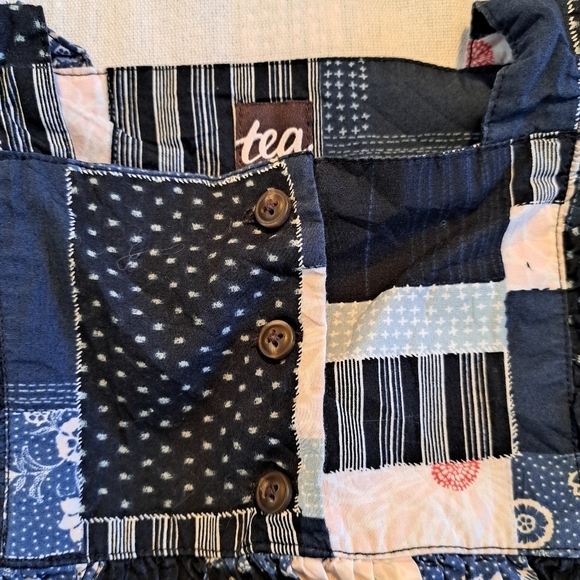 Tea Collection girls size 2T dress, Boro Quilt print, kimono sleeve - Picture 4 of 6